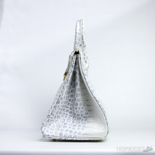 H*rmes Birkin Himalayan Niloticus Crocodile Bag Gold Hardware