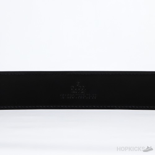 GG Signature Striped Black Gold Buckle Belt