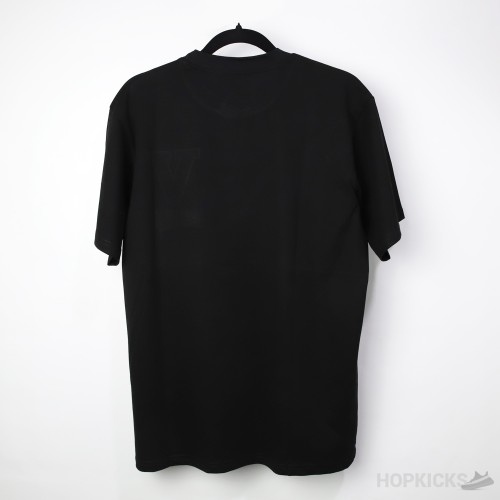 L*V Crew Neck Blended Chain Plain Black T-shirt