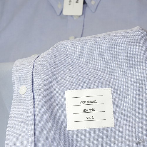 Thom Browne Grosgrain Arm Band Solid Poplin Dress Shirt