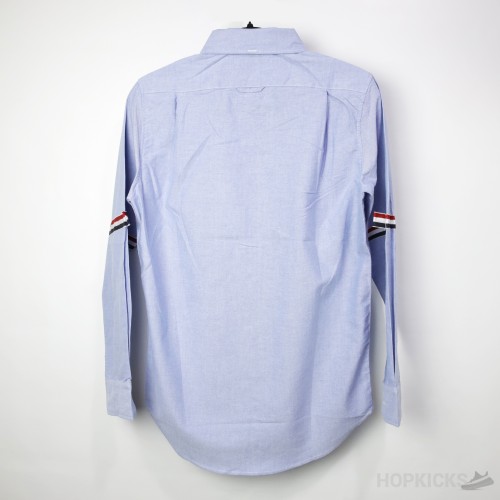 Thom Browne Grosgrain Arm Band Solid Poplin Dress Shirt