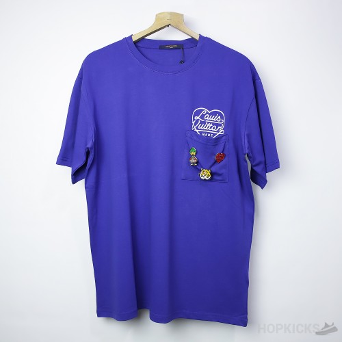 L*V Made Front Pocket Badges Blue T-Shirt