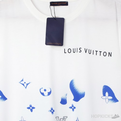 L*V White T-Shirt Blue Monogram (K1-B)