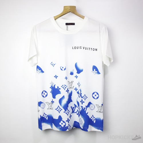 L*V White T-Shirt Blue Monogram (K1-B)