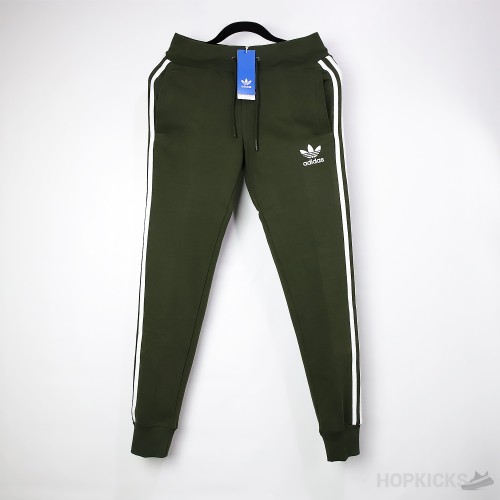 Adidas Pants Olive White Stripe Track Joggers