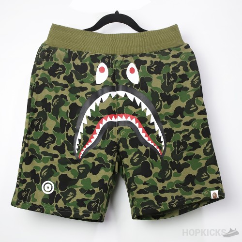 Bape Big ABC Camo Shark Sweat Shorts Green